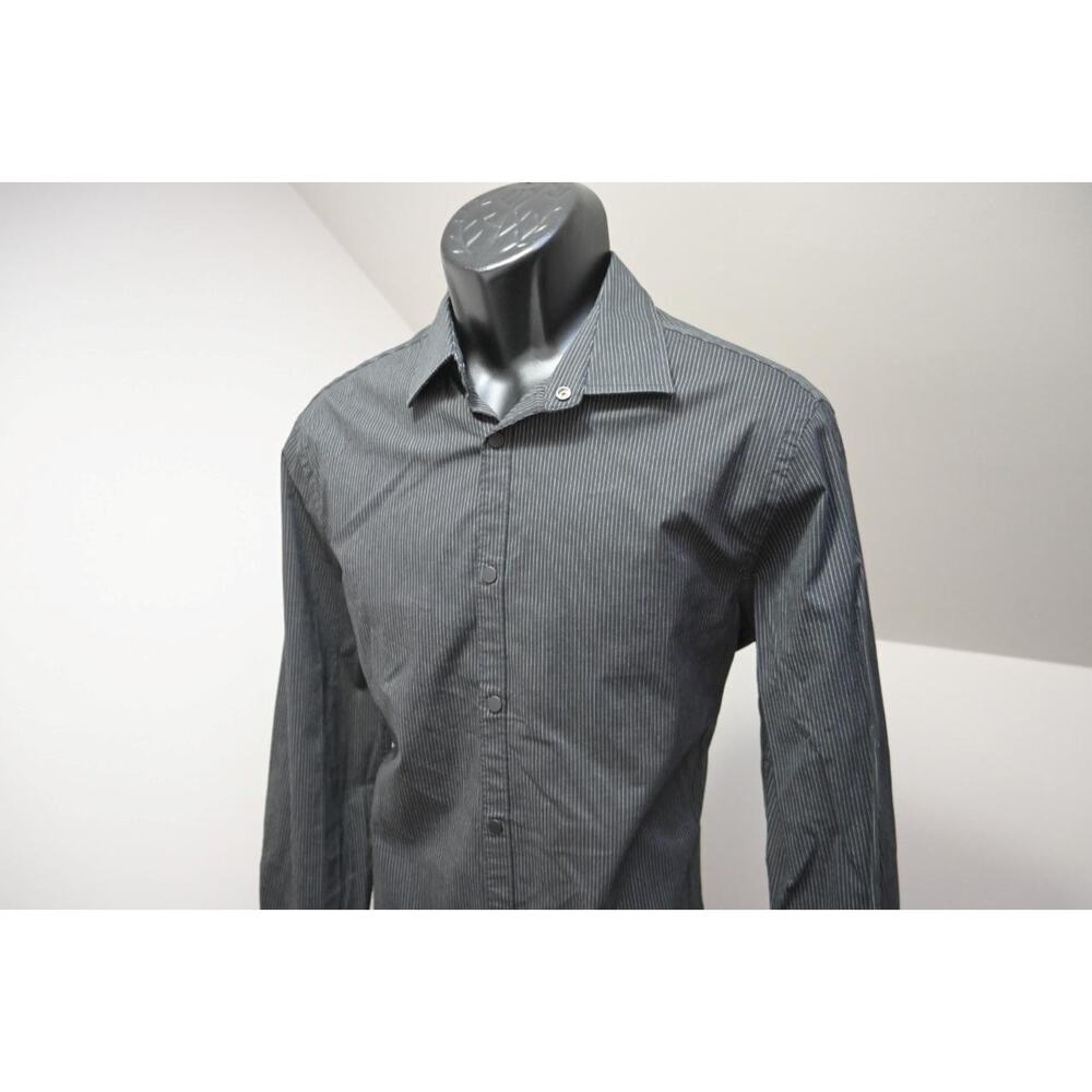 Armani Exchange AX Slim Fit Dress Shirt Snap Up Nylon Stretch Mens Medium